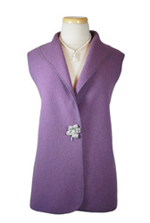 Vest - mulberry -boiled wool